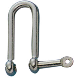 LONG D SHACKLE WITH LOCK PIN,AISI316